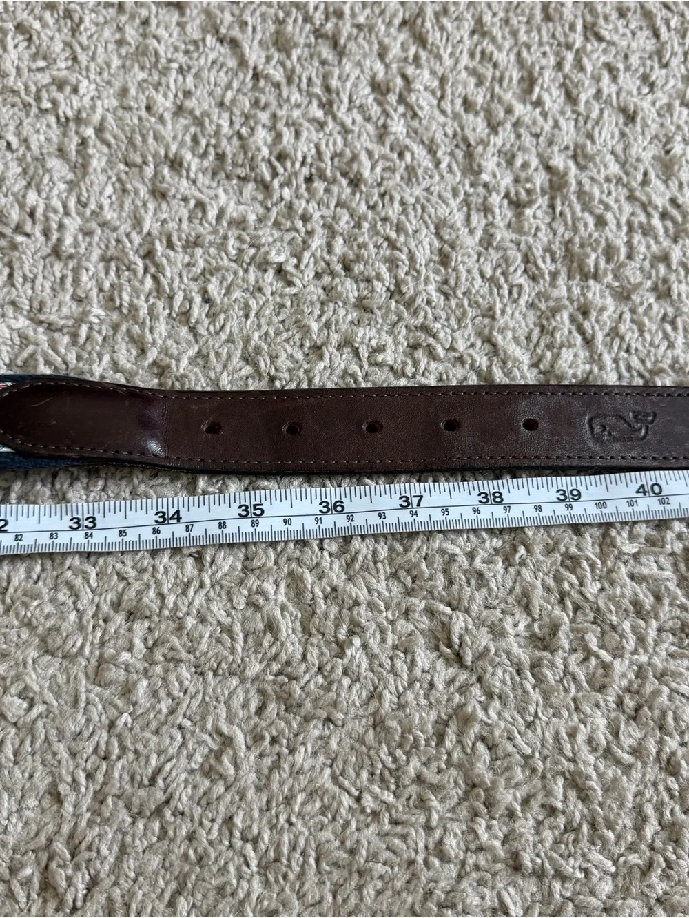 Vineyard Vines USA Flag Whales Gold Buckle Belt